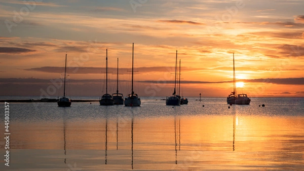 Obraz sunrise in the harbour