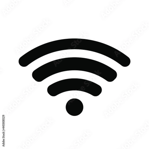 Fototapeta WIFI icon vector, wireless internet sign isolated on white background, flat style, editable, vector illustration.