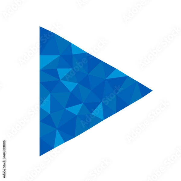 Obraz Polygonal geometric crystal play symbol suitable for logo, button, best award.
