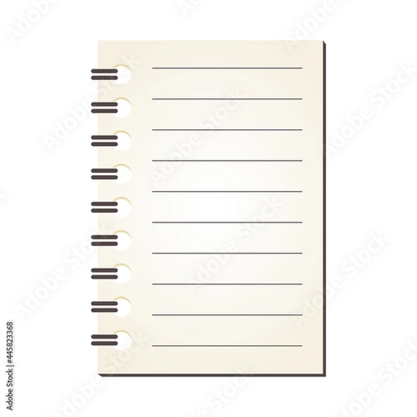 Fototapeta 罫線　リングノート　メモ帳　背景素材