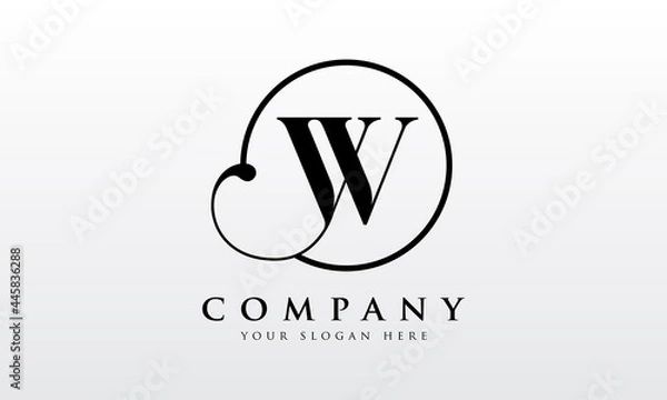 Obraz Initial W letter Black Color with White Background Logo Design vector Template. Creative Letter W Logo Design