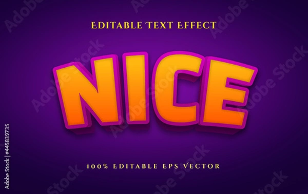 Fototapeta Nice bold 3D style editable vector text effect easy to edit