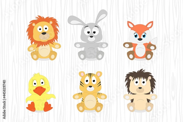 Fototapeta cute animal cartoon vector illustration