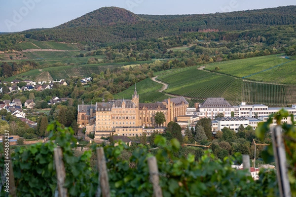 Obraz The Calvarienberg Monastery in Ahrweiler, Rhineland-Pfalz, Germany as seen from the 'Rotweinwanderweg' hiking trail.