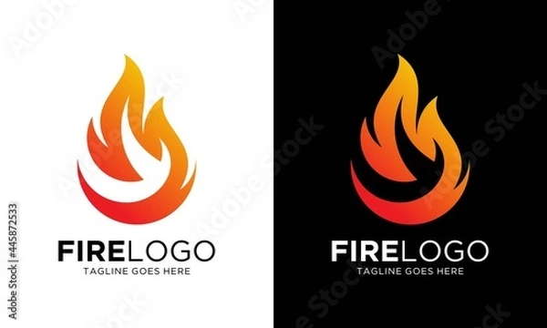 Obraz Fire Flame Logo design vector template. Burning Bonfire Logotype concept icon