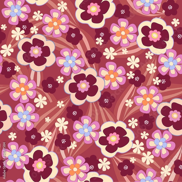 Fototapeta seamless floral background