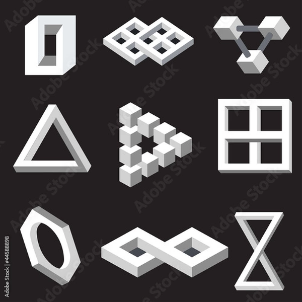 Obraz Optical illusion symbols.  Vector illustration.