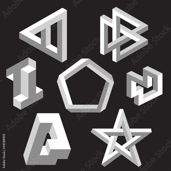 Obraz Optical illusion symbols.  Vector illustration.