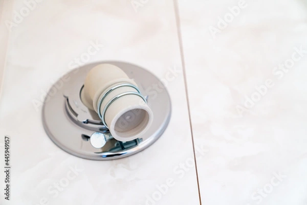 Fototapeta 住宅に設置された洗濯機用の排水溝の写真
