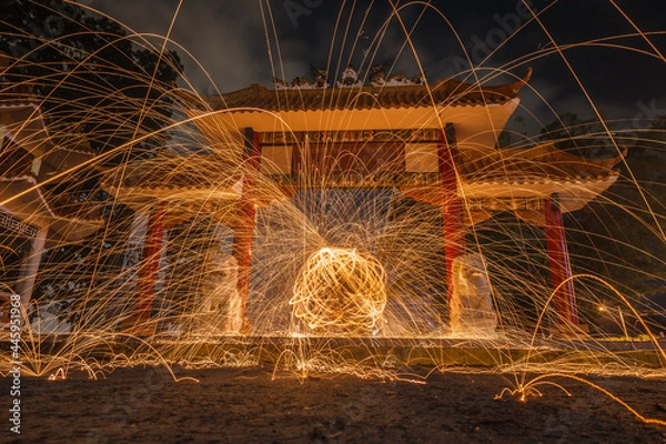 Fototapeta ferris wheel at night