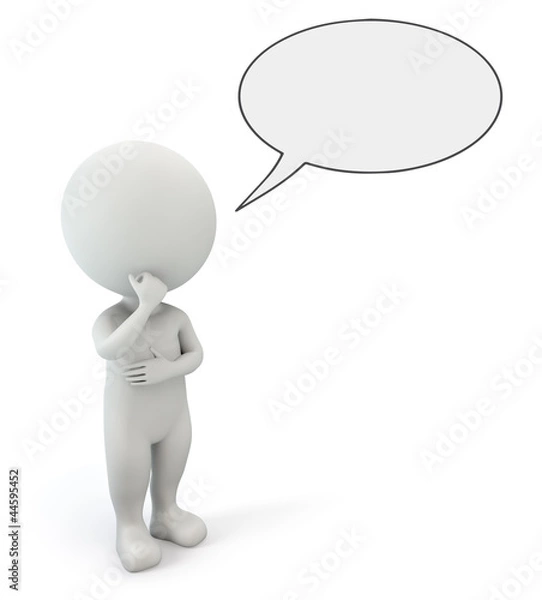Obraz 3d small people chat bubble