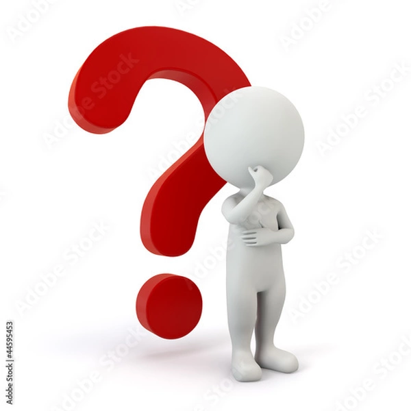 Obraz 3d small people question mark