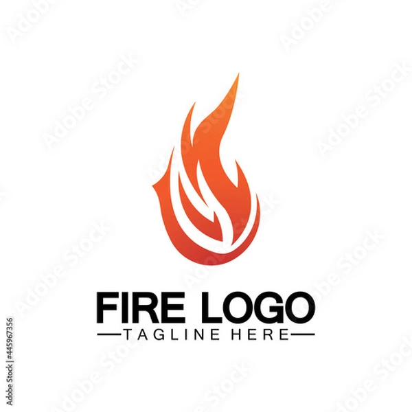 Fototapeta Fire Flame Logo design vector template