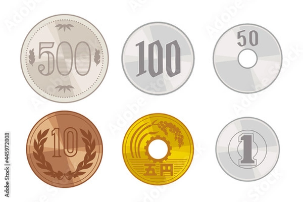 Obraz お金のイラスト 日本硬貨 セット