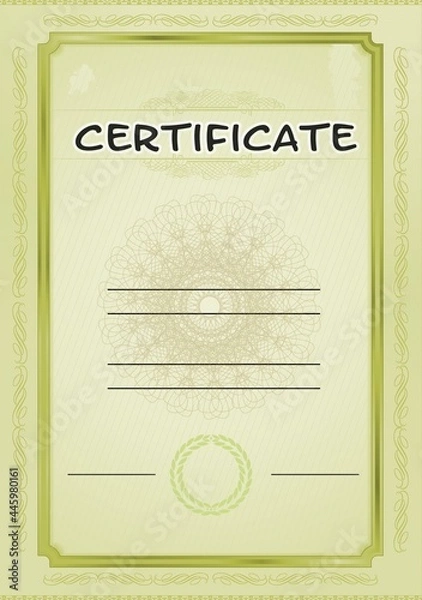 Fototapeta Template for the manufacture  certificates