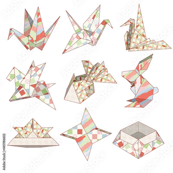 Fototapeta アイコン　折り紙いろいろ（パステルカラー）