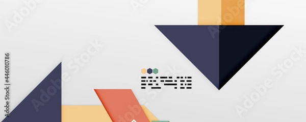 Fototapeta Shiny color triangles and geometric shapes vector abstract background