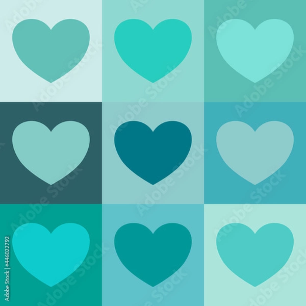 Obraz Seamless pattern for decoration, wrapping paper, wallpaper , green heart pattern