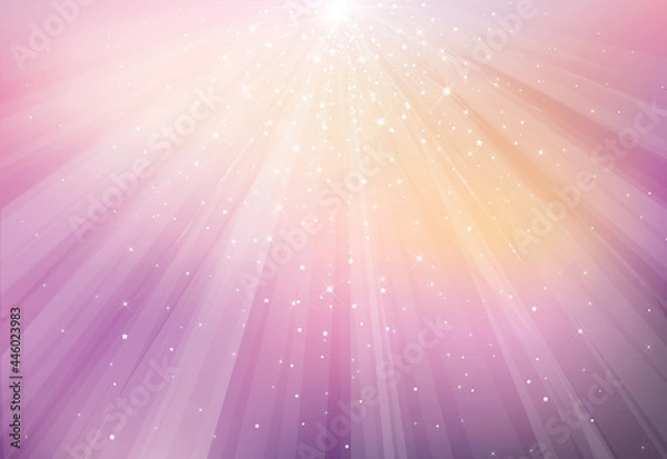 Obraz Vector  violet sparkling background with rays, lights and stars.
