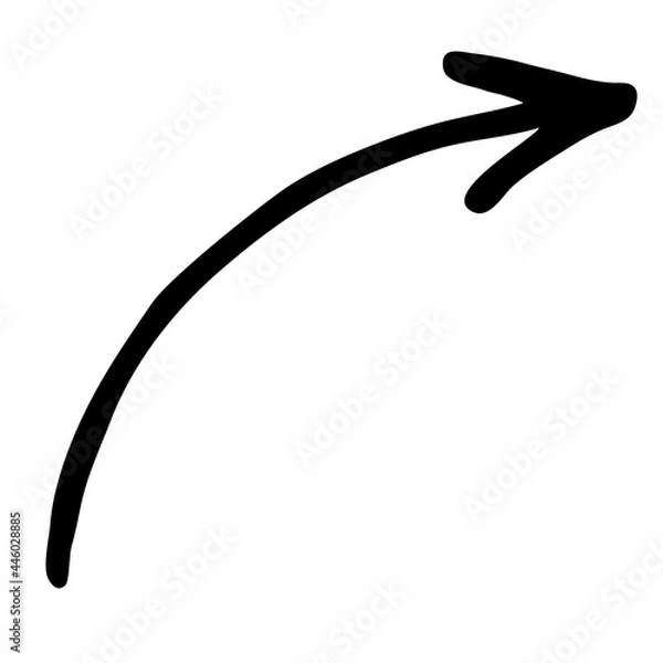 Obraz Simple black doodle arrow
