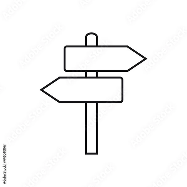 Fototapeta Signpost icon, line icon, direction icon isolated, expanded stroke