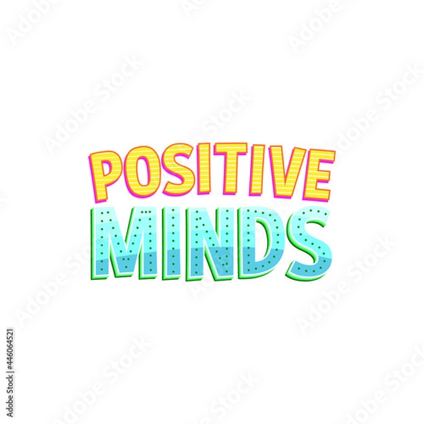 Fototapeta Positive Mind Lettering Vector On White Background