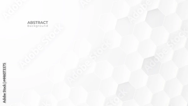 Obraz Abstract modern hexagon background. White and grey honey pattern geometric texture. Vector art illustration 