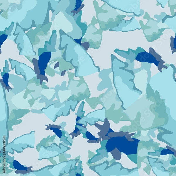 Fototapeta Winter camouflage of various shades of grey and blue colors