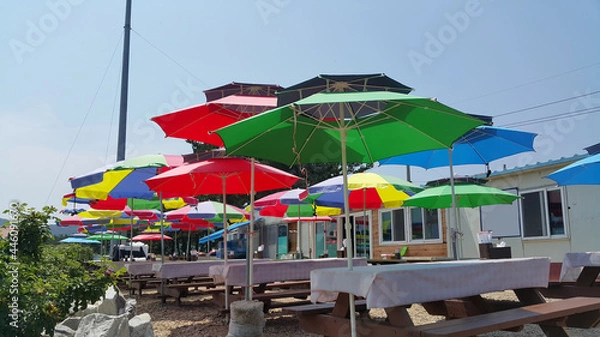 Obraz 야외 파라솔 식탁