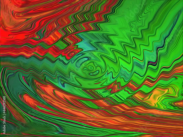 Fototapeta Abstract bright liquid gradient. 3d rendering.