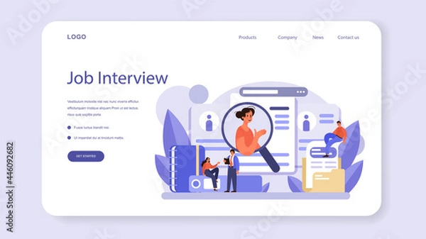 Fototapeta Human resources web banner or landing page. Idea of recruitment