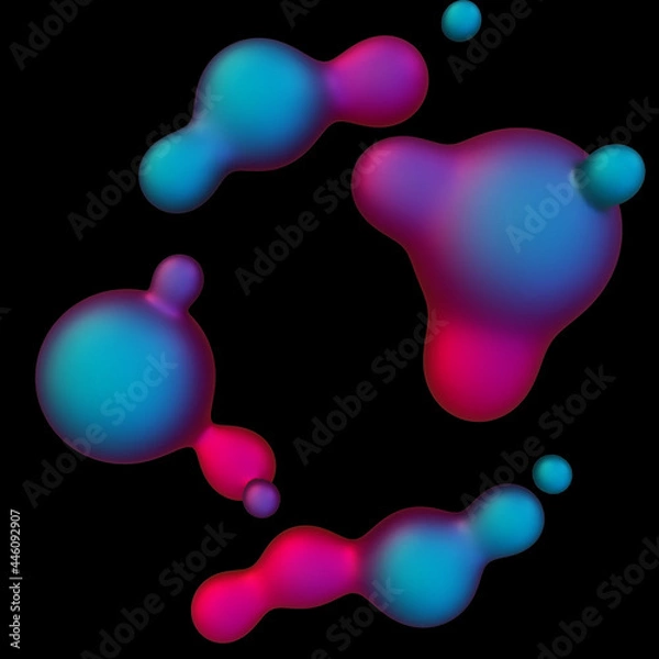 Fototapeta Abstract composition of multicolored metabolas. 3d rendering.