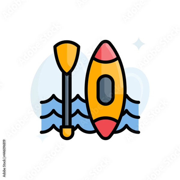 Fototapeta Canoe vector outline filled icon style illustration. EPS 10 file