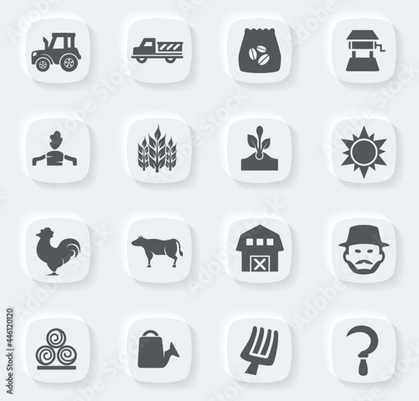 Obraz Agriculture and farming icons set