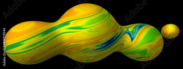 Fototapeta Abstract composition of multicolored metabolas. 3d rendering.