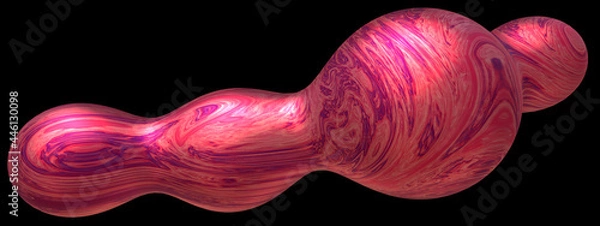 Fototapeta Abstract composition of multicolored metabolas. 3d rendering.