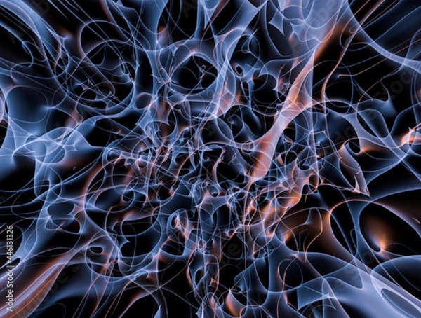 Fototapeta Abstract composition with smoke. 3d rendering.