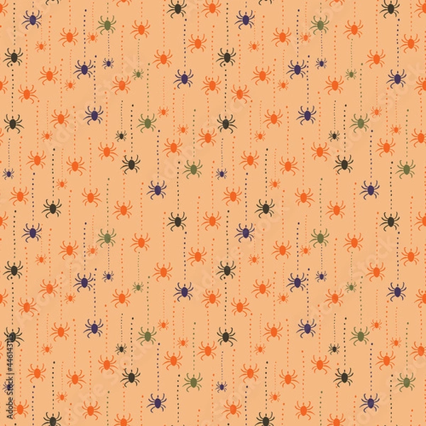 Fototapeta A simple spiders seamless vector halloween pattern