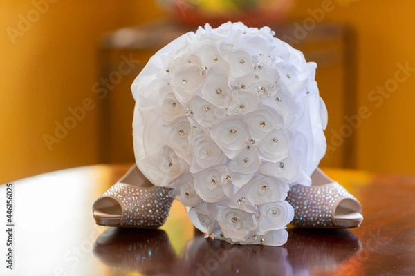 Obraz white Wedding Bouquet on a table