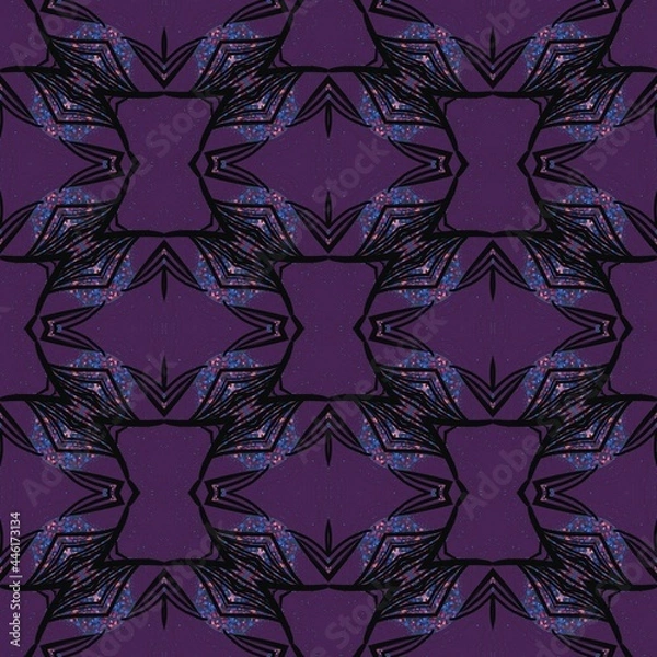 Fototapeta abstract seamless tiled pattern on purple background 