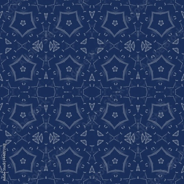 Obraz seamless pattern with ice pattern on dark blue background 