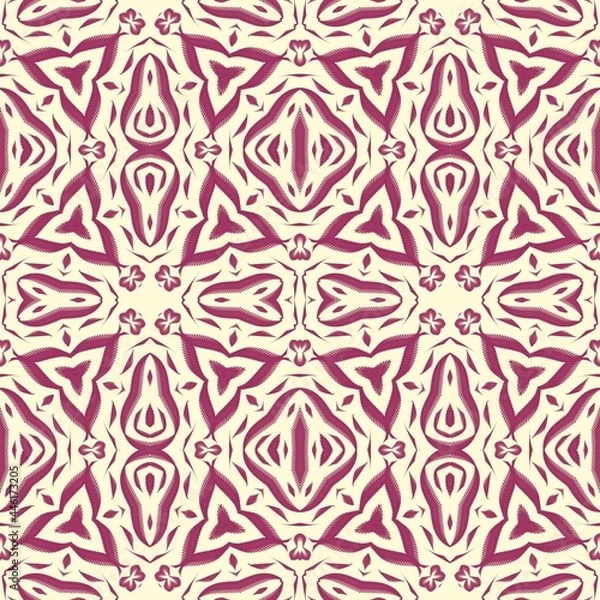 Fototapeta seamless red pattern on yellow background 