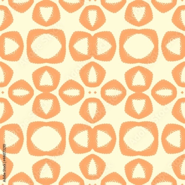 Fototapeta seamless pattern with yellow geometric shapes on yellow background 