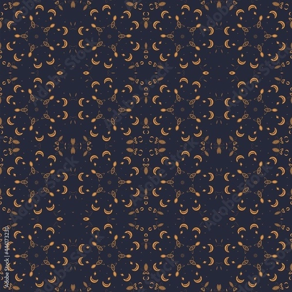 Fototapeta abstract seamless pattern with stars and planets on a dark background 