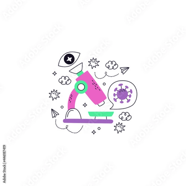 Fototapeta Coronavirus Sticker Isolated On White Background