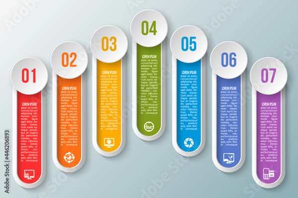 Fototapeta Abstract 3D Paper Infographics. Business template .Vector illustration