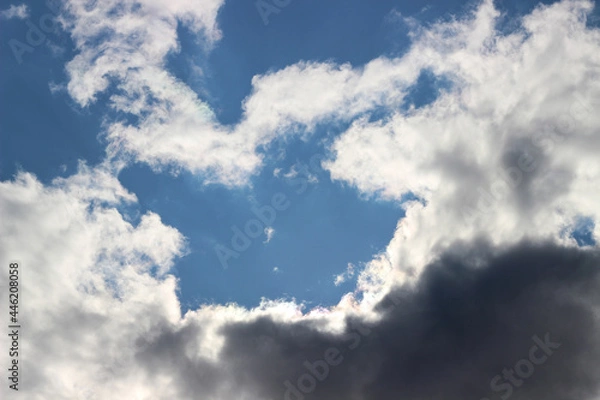 Fototapeta Background with sunny sky and clouds