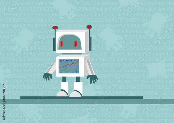 Obraz robot in the office, processing