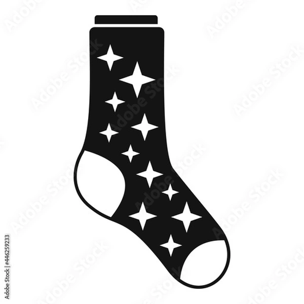 Obraz Sock stars icon simple vector. Winter collection