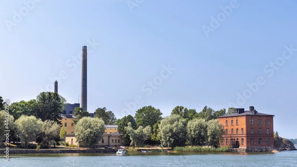 Fototapeta Historical buildings on waterfront location in Helsinki, Finland.